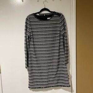 New York & Company Black White Dress Large NWOT